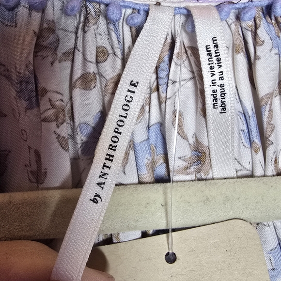 #0158 XLPetite NWT ANTHROPOLOGIE Button Down 1/2 Smock Wrists, Ruffle Collar - Picture 3 of 16